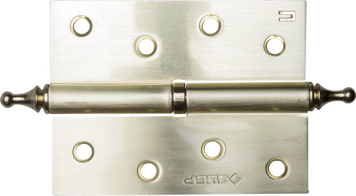 Петля дверная разъемная ЗУБР ″ЭКСПЕРТ″, 1 подшипник, цвет мат. латунь (SB), правая, с крепежом, 100х75х2,5мм,2шт