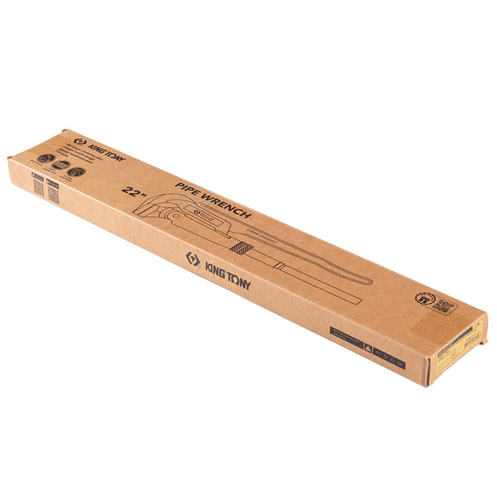 KING TONY (6522-22) Ключ газовый с прямыми губками №3