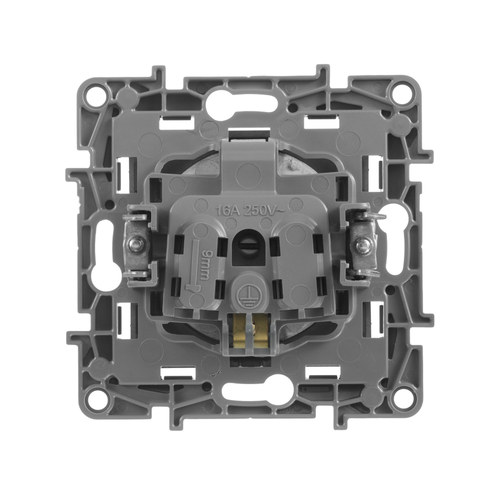 Розетка с заземлением без шторок 16А 250В антрацит ETIKA Legrand