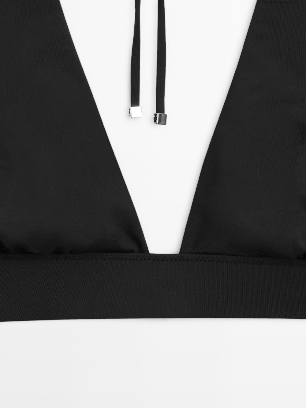 Massimo Dutti Топ бикини с треугольными чашками, черный