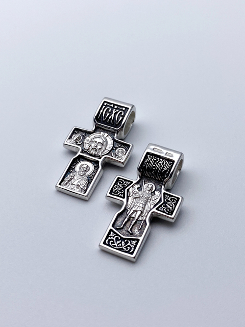 Крест из серебра/Чернение/Михаил/Николай