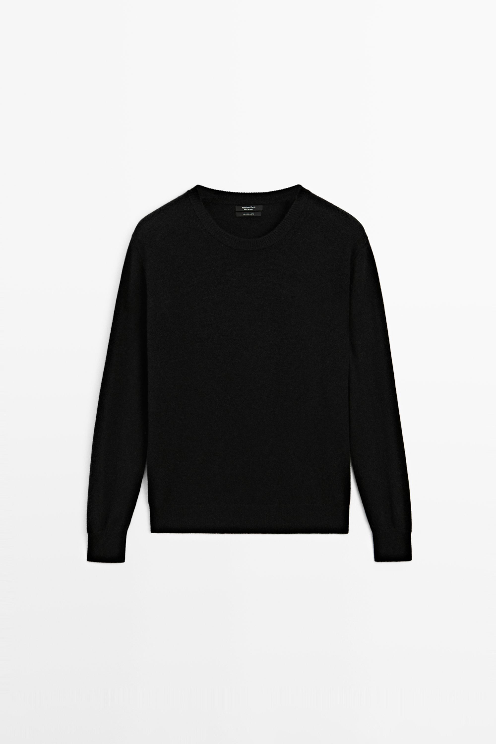 Massimo Dutti Свитер из 100% кашемира с длинными рукавами, черный