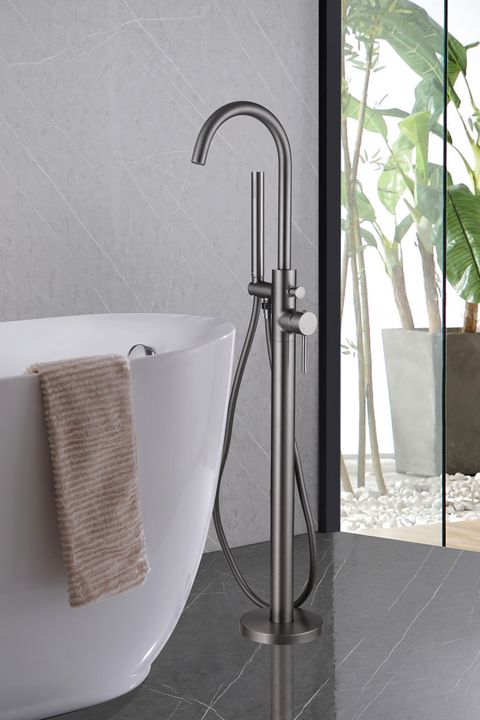 Смеситель ABBER Wasser Kreis AF8115NG напольный для ванны, никель