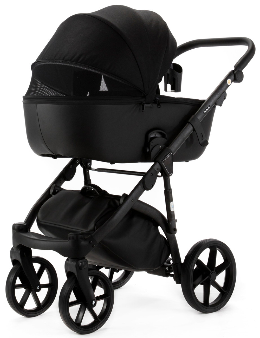 Детская коляска Adamex Nola Natura 3 в 1 N-11-CARBON (ЧЕРН + ЧЕРН. КОЖА)