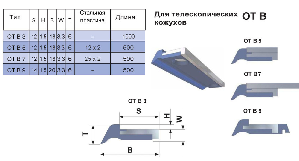 Скребок тип OT B3 (1000мм)