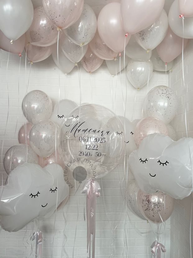 Воздушные шары на выписку для девочки №8708
