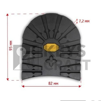 Набойка №131 BISSELL мягкая 618S (72A) ТАНК 7.5 мм женская черный BLACK (2) "желтый логотип" 15016