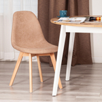 Стул CINDY SOFT (mod. C1021F1-1) фактурный велюр/дерево бук, 55 х 48 х 83 см, Бежевый LY1701-4 / натуральный