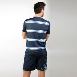 Мужское теннисное поло Quiet Please Ocean AOP Stripe Receiver T-Shirt Men - Blue