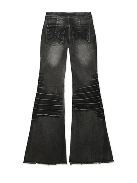 Джинсы (Regular Fit) Sadie Black Washed Studded Lace Up Flare Jeans