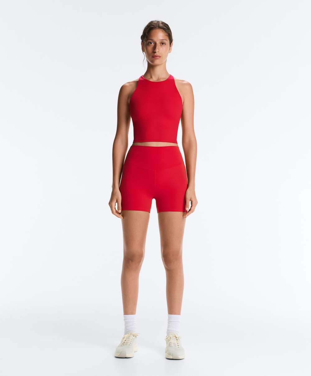 OYSHO Велосипедки Comfortlux с высокой посадкой длиной 10 см, насыщенный красный