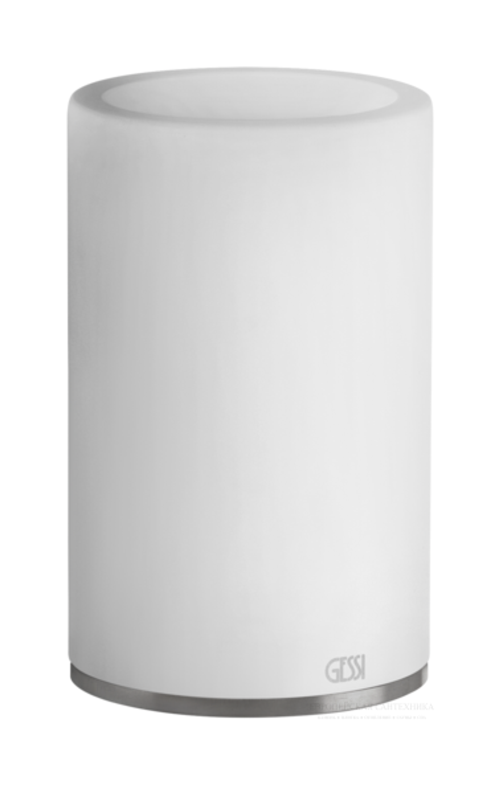 Стакан Gessi 316, настольный, ⌀75х126 мм, цвет White/Steel Brushed
