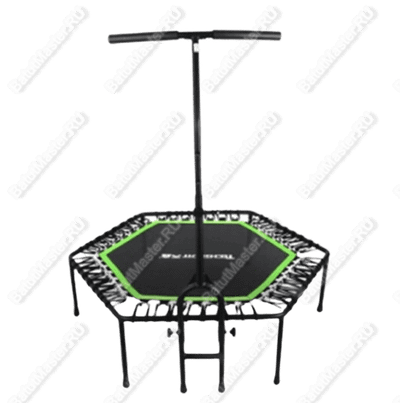 Каркасный батут с Т-образной ручкой, диаметр 4 фт, черно-зеленый