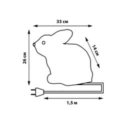 ULD-M2724-032-STA WHITE IP20 RABBIT Фигура светодиодная Кролик. 33x26см. 32 светодиода. Белый свет. Провод прозрачный. TM Uniel