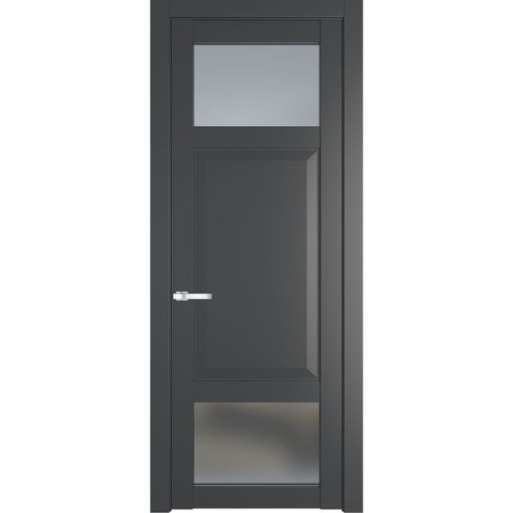 Межкомнатная дверь эмаль Profil Doors 1.3.4PD графит остеклённая
