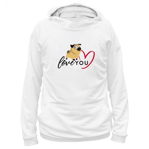 Толстовка "Мопс - love you"