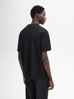 Massimo Dutti Хлопковая футболка с круглым вырезом, темно-синий