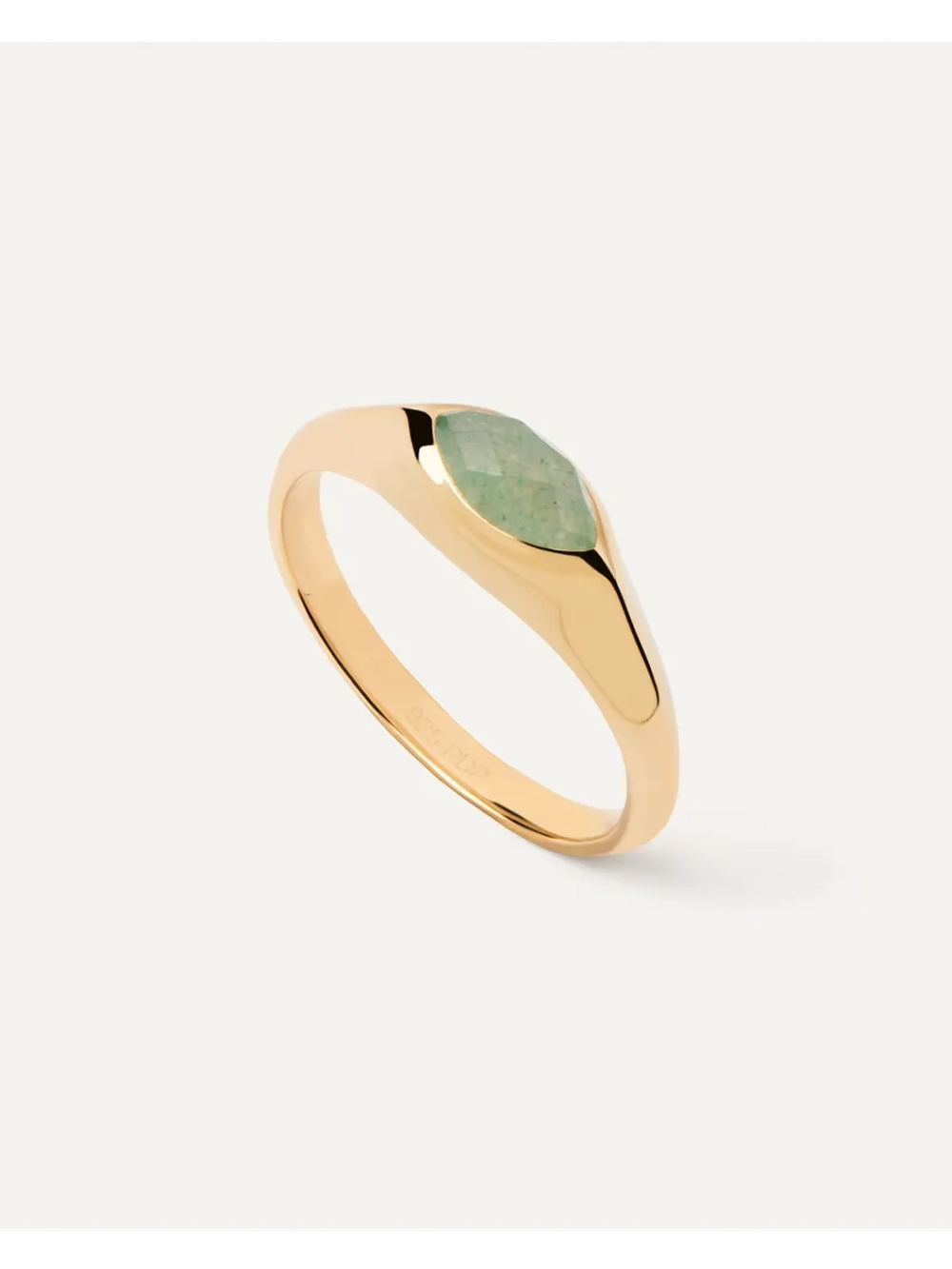 Кольцо женское PDPaola Nomad Green Aventurine серебро 925 пробы покрытое золотом 750 пробы AN01-A47