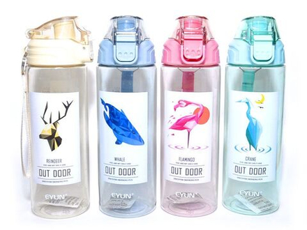 Бутылка для воды. Материал: пластик. Объём 650ML. YY615
