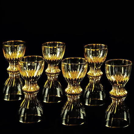 Migliore De Luxe Набор стаканов Opera, хрусталь, декор золото 24К, 300мл - 6шт