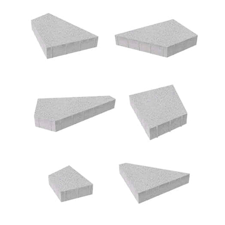 Тротуарная плитка ОРИГАМИ - Гранит Белый, комплект из 6 видов плит