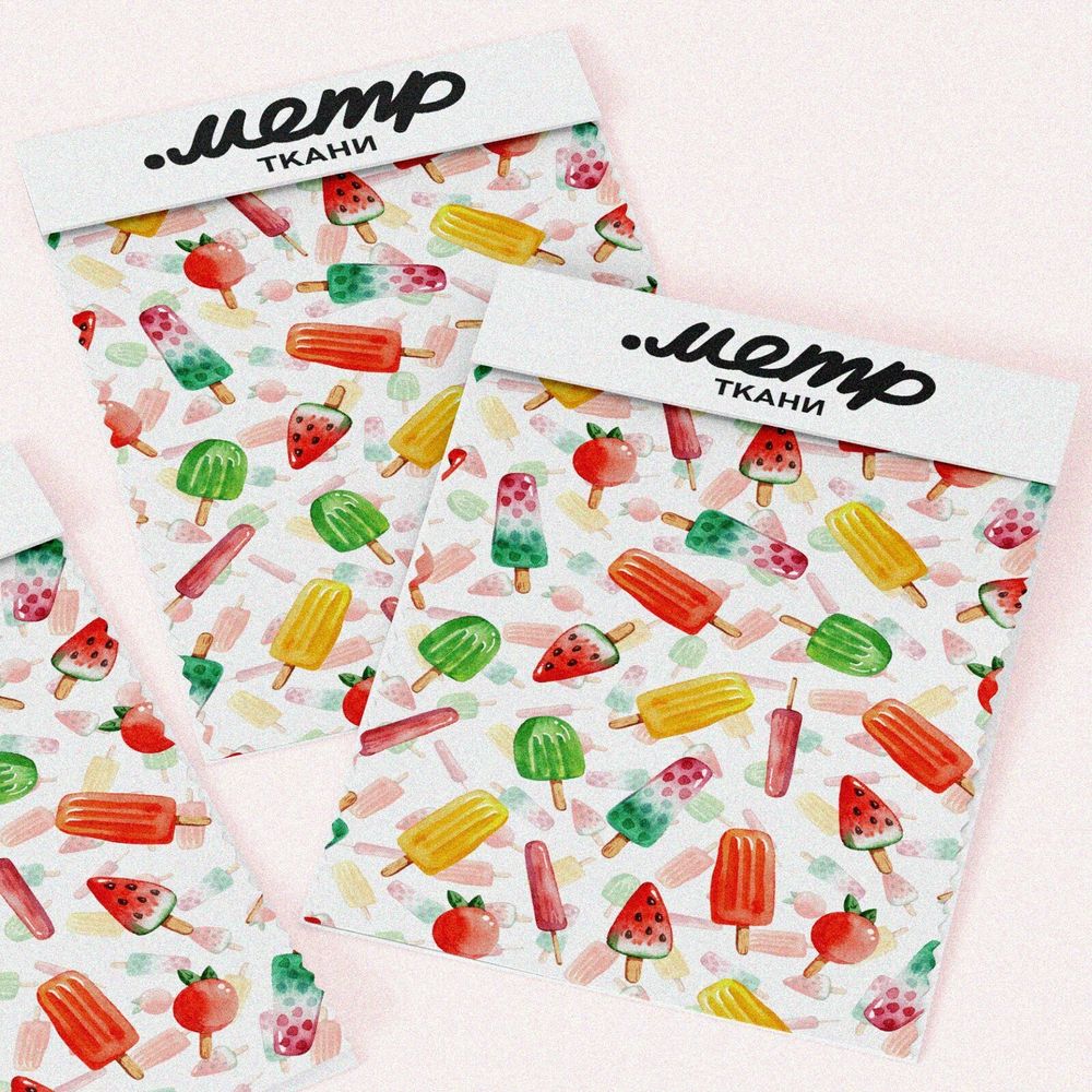 Ткань кулирная гладь фруктовое мороженое