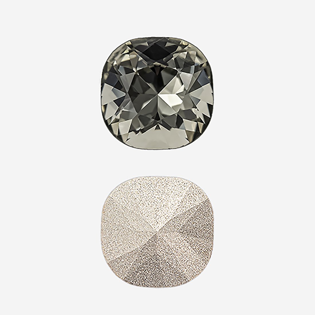 Кристалл Кушон (Сushion), оттенок "Черный Бриллиант"/"Black Diamond", 12мм