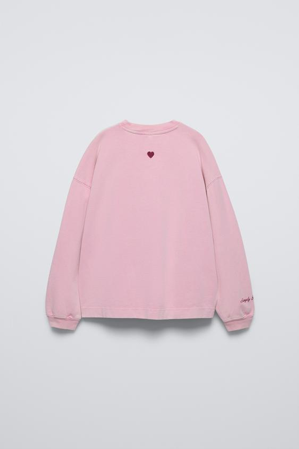 ZARA ФУТБОЛКА С ЭФФЕКТОМ ПОТЕРТОСТИ И НАДПИСЬЮ, РОЗОВЫЙ