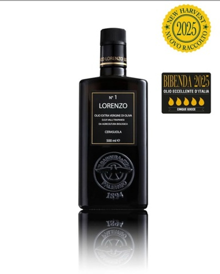Оливковое масло BARBERA Lorenzo №1 ORGANIC (Bio), D.O.P. "Valli Trapanesi" Extra Virgin. 500 мл, Италия, Сицилия