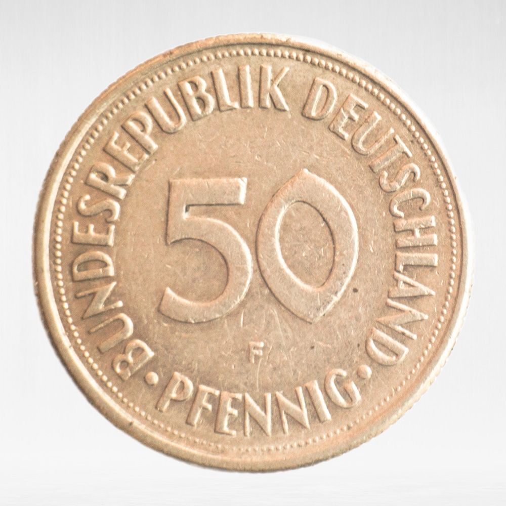 Germany, 50 Pfennigs, 1970, (Stuttgart Mint - "F"), VF