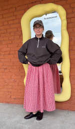 Юбка из хлопка, красная клетка