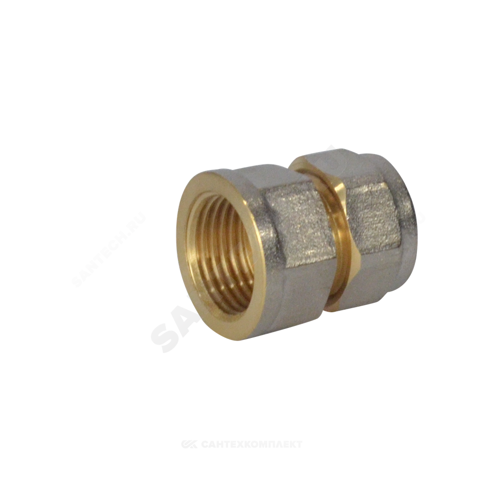 Муфта МП латунь никель обжим Дн 26х1" ВР ГОСТ 32415-2013 7002 Aquasfera 7002-06