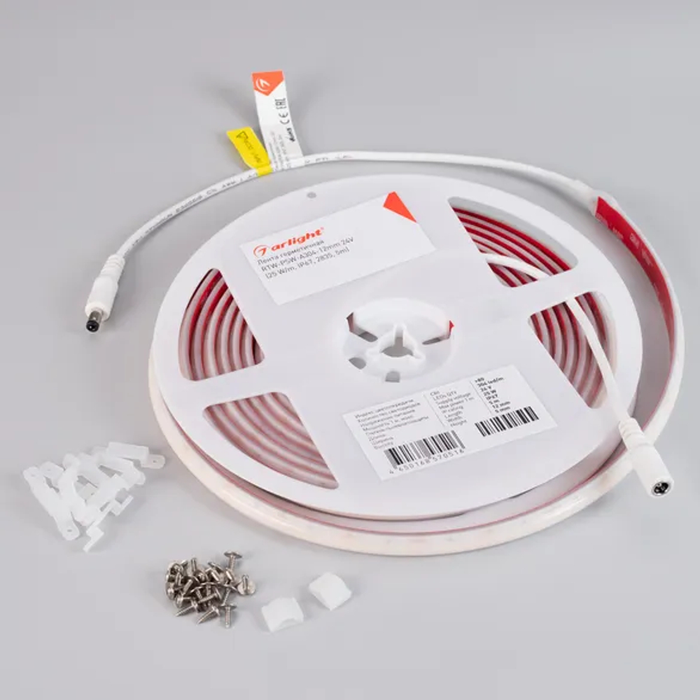 Светодиодная лента герметичная RTW-PSW-A304-12mm 24V Warm3500 (25 W/m, IP67, 2835, 5m) (Arlight, 5 лет) 045222