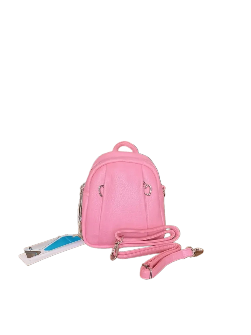 Сумка-рюкзак женская QOZA из экокожи, розовая, 1,5 л