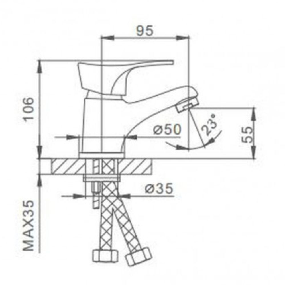 Смеситель для раковины, Frap, корот изл, с картриджем, хром, F1014-В