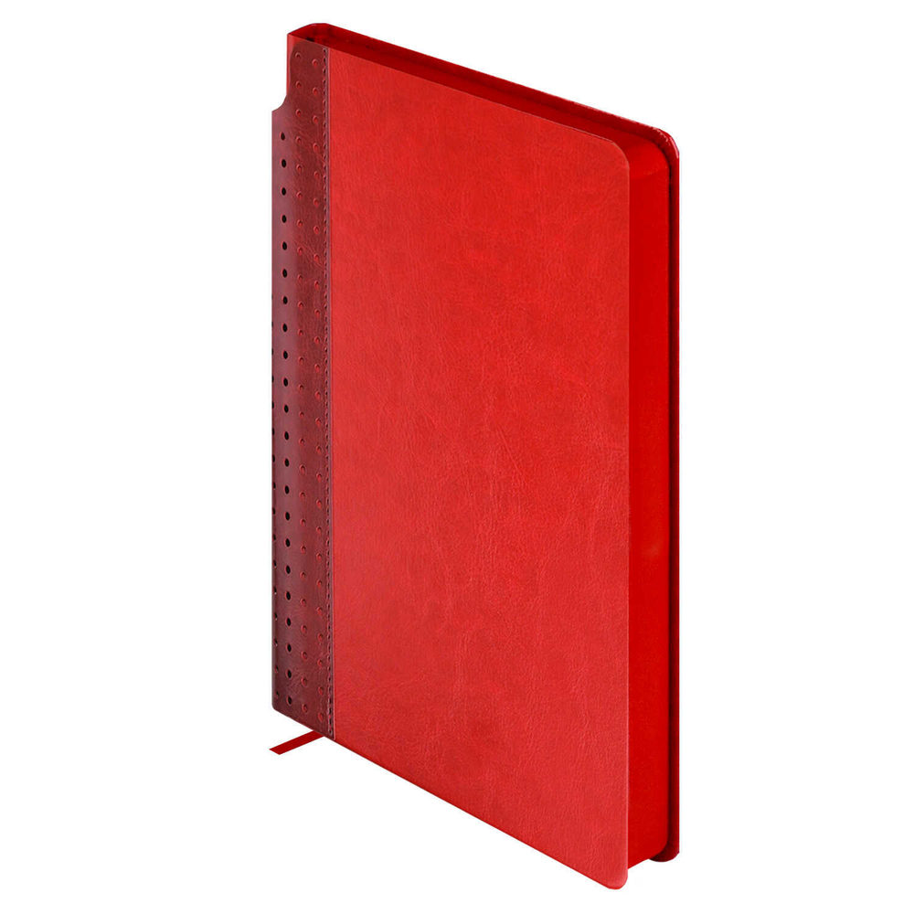 Ежедневник недатированный ESCALADA, #ДУМАЙ КАК МИЛЛИАРДЕР, А5, 160 л., арт. 70650/ 15 САРИФ КРАСНЫЙ (кожзам: 146х211 мм, интегральный переплёт, материал обложки: искусственная кожа "Сариф"; способ крепления блока: ниткошвейный; декор: металлические у