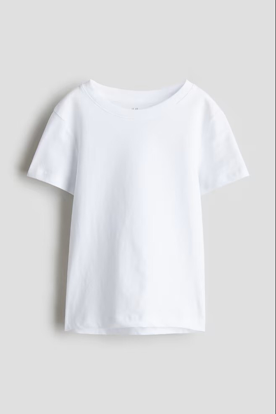 H&M Однотонная футболка, белый