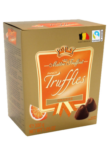 Конфеты Трюфели Maitre Truffout Fancy Orange классические 200 г, с апельсиновым вкусом