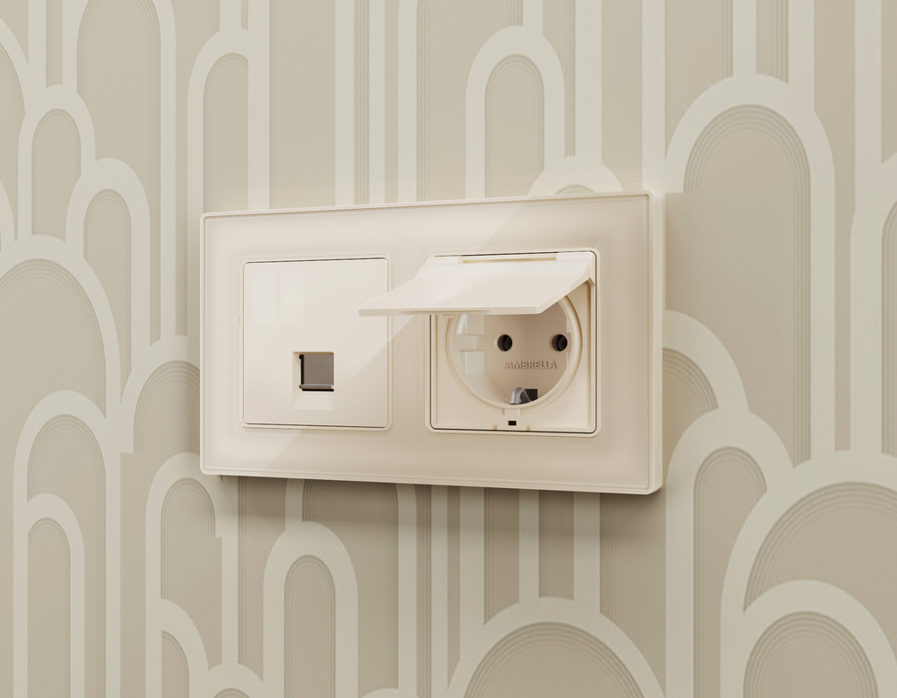 MA312030 Комплект механизма телефонной розетки ALFA Бежевый глянец RJ-11(4P4C) с шторкой QUANT (AP3120, VM190)