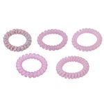 Резинки для волос НАБОР 5 шт., диаметр 4,5 см, пружинка, розовые, MONTE VITA, 457062