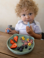 Силиконовая тарелка на присоске 400 мл Мишка, Mint