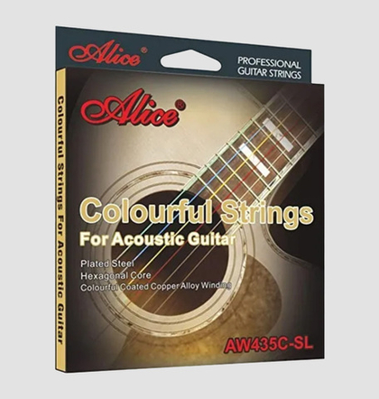 Комплект цветных струн для акустической гитары AW435C-SL (11-52, сталь/медь, цветное покрытие)