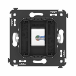 Телефонная розетка RJ-12 без шторки в стену одинарная, "Avanti", "Черный матовый"