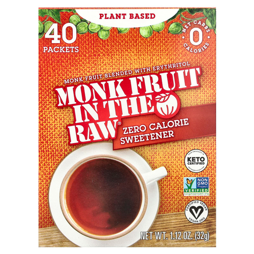 In the Raw, Monk Fruit In The Raw®, нулевой подсластитель, 40 пакетиков, 32 г (1,12 унции)