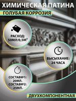 Химическая патина «Голубая коррозия» двухкомпонентная