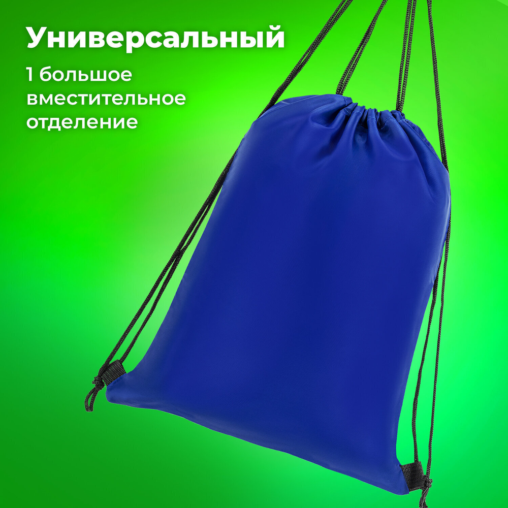 Мешок для обуви BRAUBERG прочный на шнурке синий 42x33 см (4 штуки в упаковке)