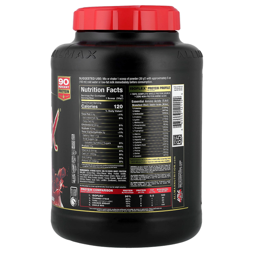 ALLMAX, ISOFLEX®, чистый изолят сывороточного протеина, шоколад, 2,27 кг (5 фунтов)