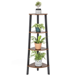 Полка-стеллаж ДСП+сталь, 4 секц, 34х34х125 см, углов, корич-черн, Vasagle, Лофт, LLS34X