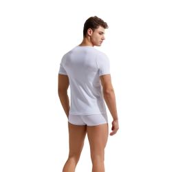 Мужская футболка белая с глубоким вырезом GAUVINE 5001