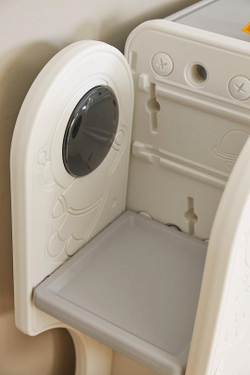 Стеллаж для игрушек UNIX Kids Moon 13 (3 полки + 10 ящиков) желтый/белый